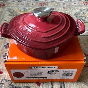 Le Creuset Burgundy Red Heart Cocotte 1.8qt
